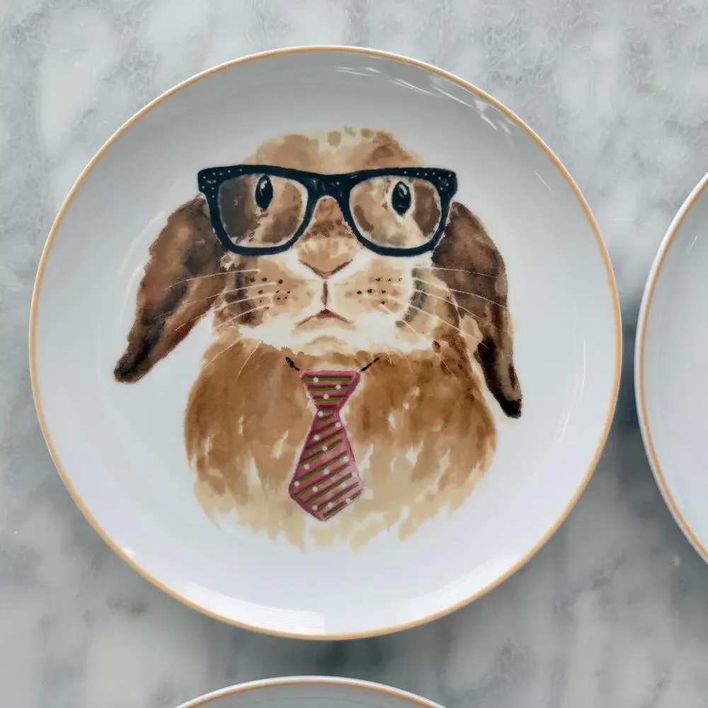 Pier 1 Bunny Face Easter Plate 4pc 8